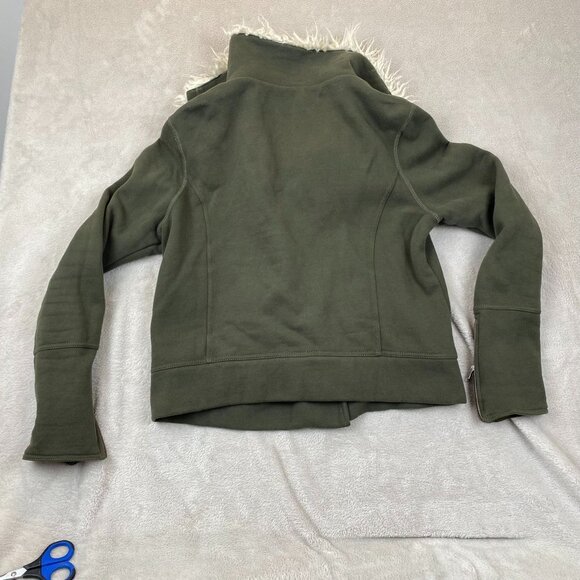 Aéropostale Women's Faux Fur Collar Full Zip Jacket XL Army Green Olive Green - Picture 11 of 11
